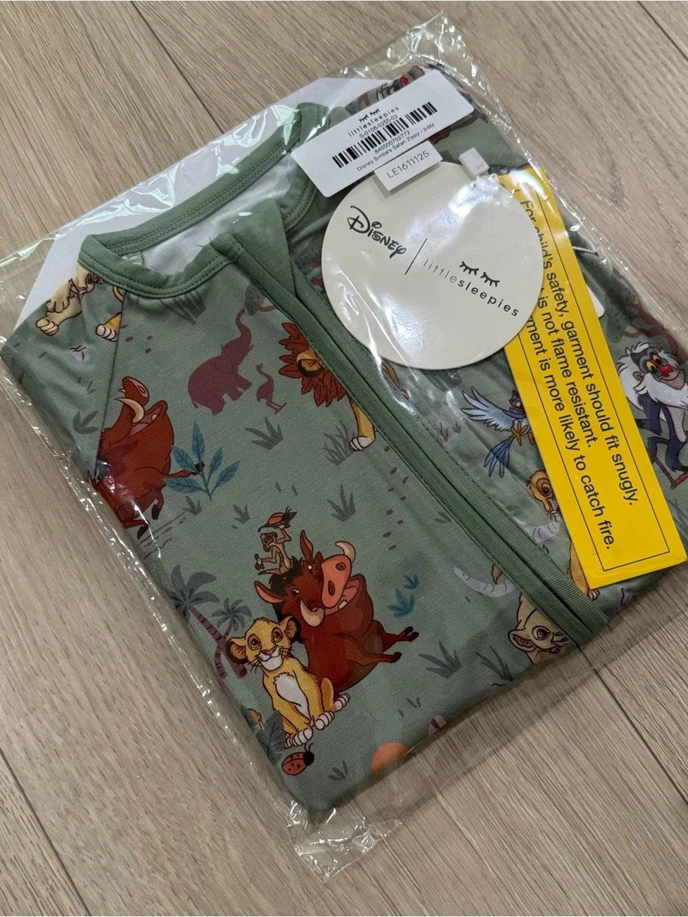 NIB Little Sleepies Disney Simba's Safari Zippy - Size 3-6M